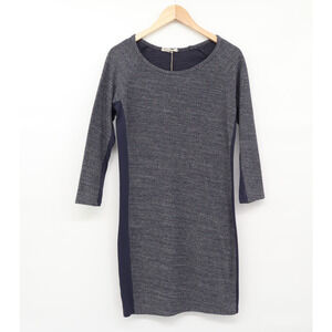 Marine Layer Women's Marled Terry Grey Textured 3/4 Sleeve Dress Sz L New